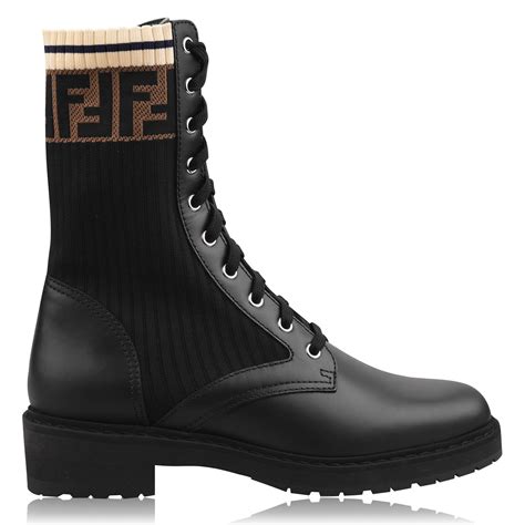 fendi rockoko knit leather combat boots|fendi rockoko shoes women.